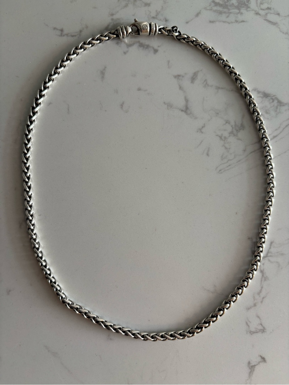 David Yurman Sterling Silver Wheat Chain Necklace - Silver